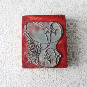 Monogram S Grote oude Franse stempel voor borduurwerk, textielkunst, papierkunst, 3990