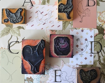 Vintage COQ HEN stamp, several models to choose from, 3814