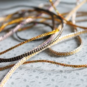 Braid trimmings 4 mm golden or silver two-tone for costume jewelry, various crafts, costume bracelet, 3452