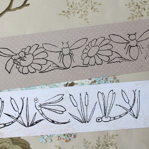 Tampon ancien français frise pour scrapbooking, arts textiles, broderie, 3461