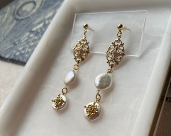 The Baroque Collection - Freshwater Baroque Pearl Earrings with 18K Gold Plated Studs