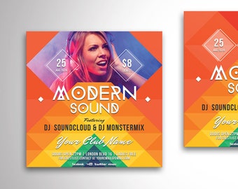 3 Colorful Instagram Ad Templates for Event, Party, Dj, Music, Video Promo, Single, Album, Disco Night, Cover, PSD Design | Instant Download