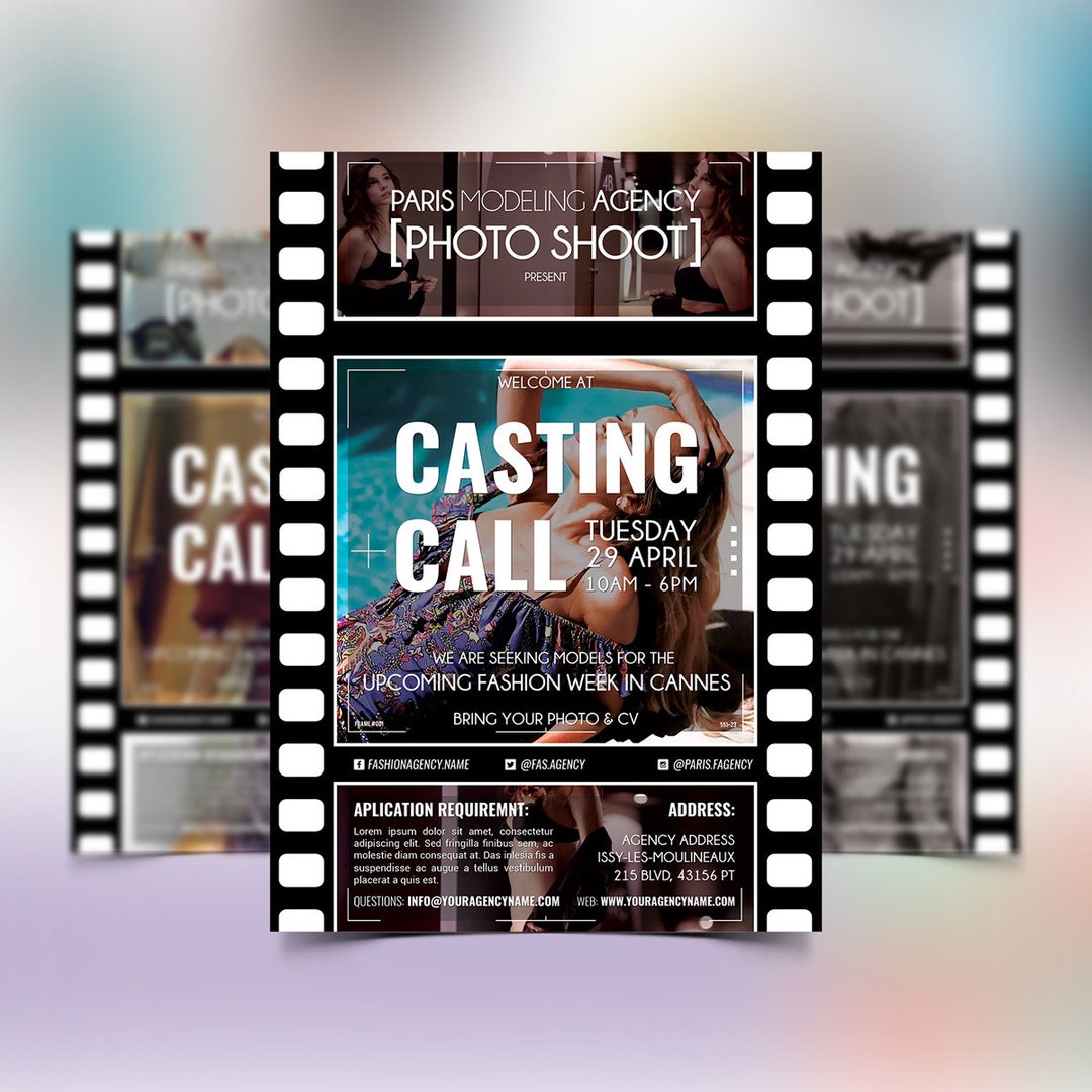 Fashion Model Agency Flyer Template PSD | Photography Casting Call ...