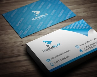 Corporate Business Card with Peeled Corner Template PSD Design | 4 Color Variations | Instant Download