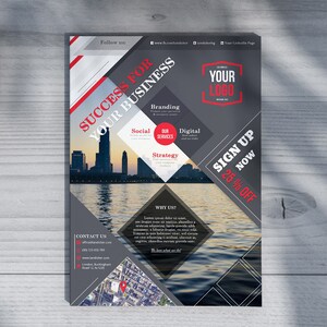 Elegant Corporate Flyer Template Modern Business Flyer Template PSD Instant Download for Print image 4