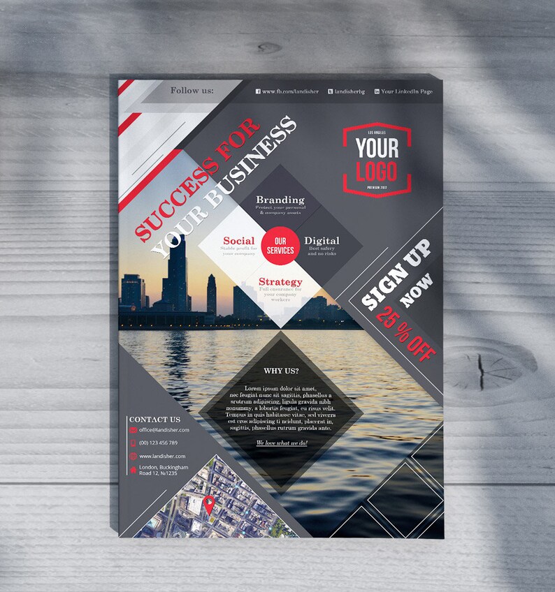 Elegant Corporate Flyer Template Modern Business Flyer Template PSD Instant Download for Print image 4