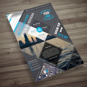 Elegant Corporate Flyer Template Modern Business Flyer Template PSD Instant Download for Print image 1