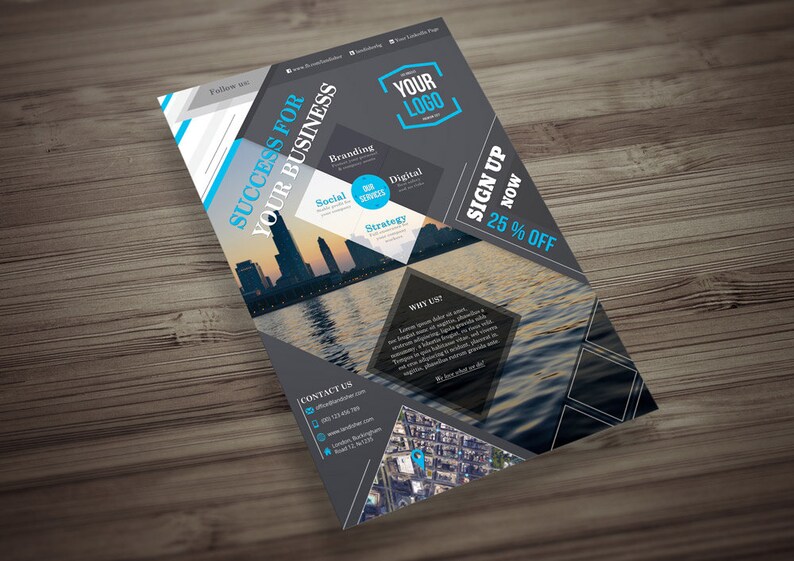 Elegant Corporate Flyer Template Modern Business Flyer Template PSD Instant Download for Print image 1