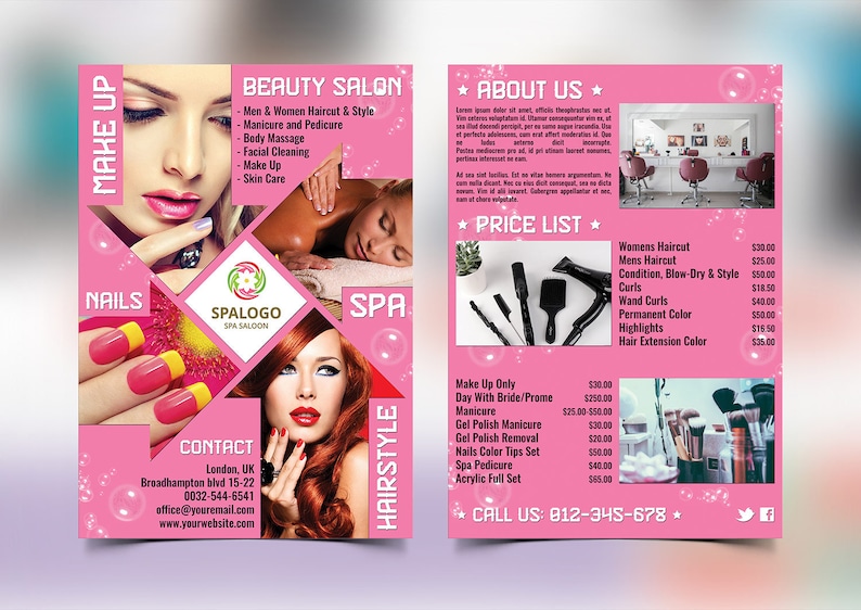 Флаера листовки образцы салон красоты