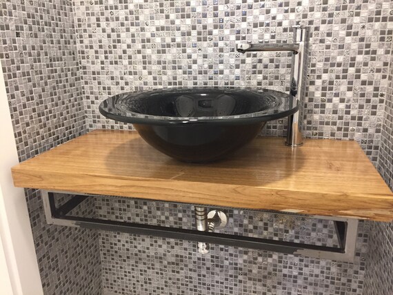 Mensola Bagno In Legno Massello Etsy