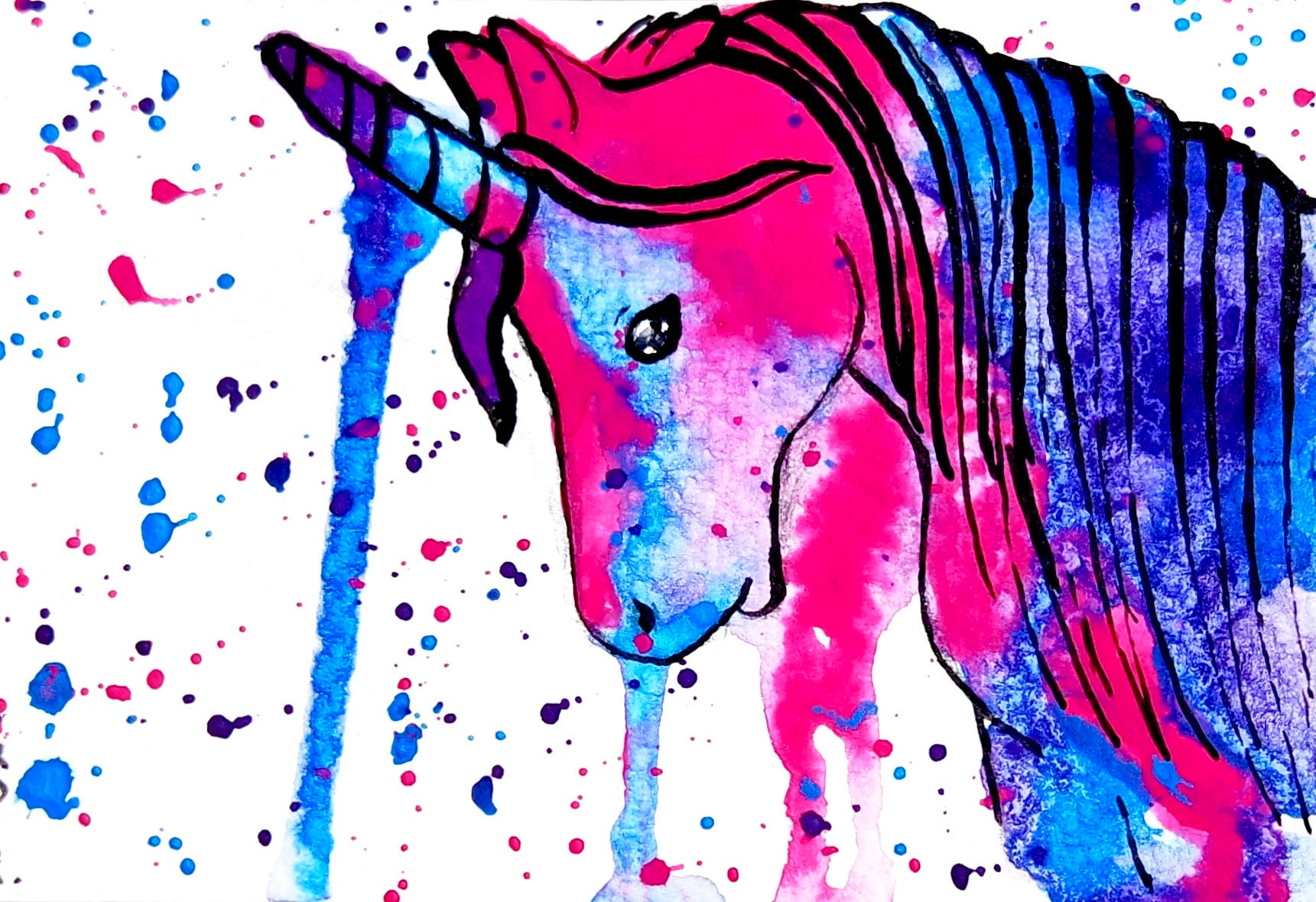 Set of Prints Set of Unicorn Prints Pink Unicorn Prints Etsy