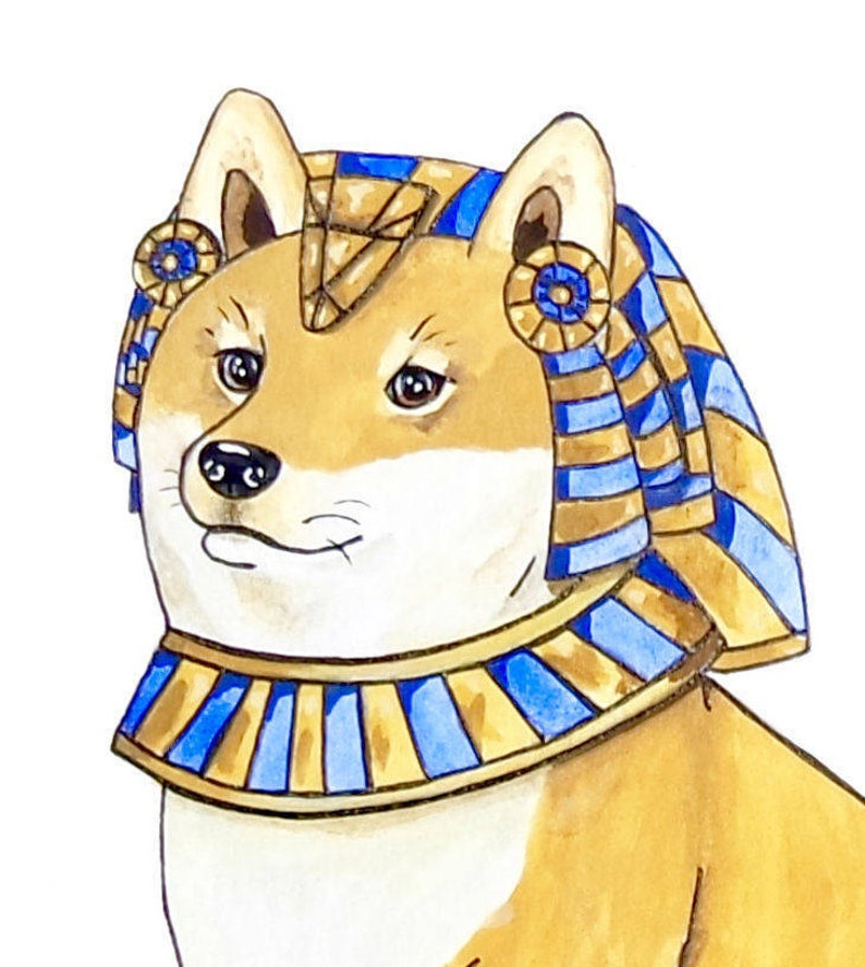 Funny Dog Picture Shiba Inu Lover Gift Egyptian Wall Decor Etsy