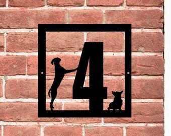 Modern House Numbers - Acrylic House Number with custom pet, Contemporary house number, Flat Number, House plaque, Door Number