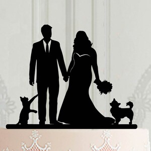 Cake topper with pets for wedding, Plus size bride cake topper customised with cat or dog, Curvy bride wedding decor, Acrylic cake topper