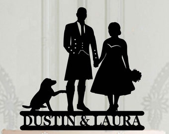 Scottish Wedding Cake Topper Bride and Groom in Kilt Wedding - Etsy