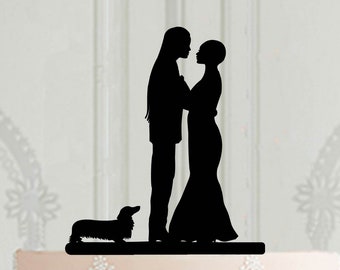 Lesbian Wedding Cake Topper, 2 women Wedding  decoration, LGBT Cake Decor, Mrs and Mrs cake decor