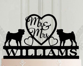 Diva Pug Perro Redondo Comestible Cumpleaños Cake Topper Decoración Personalizada
