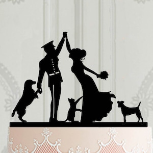 Military Wedding Cake Topper,Custom Cake Topper with pets, High Five cake Topper, Wedding Decoration, Cake Decoration