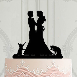 Custom Lesbian Wedding Cake Topper with pets, Mrs Mrs Cake Topper,2 brides cake topper, Female couple cake decoration, LGBT wedding decor