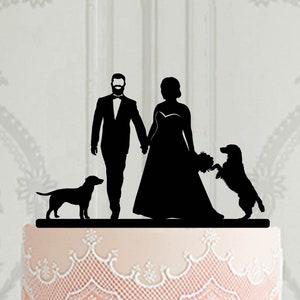 Custom Cake topper with pets for wedding, Plus size bride cake topper customised with cats or dogs, Curvy bride wedding decoration