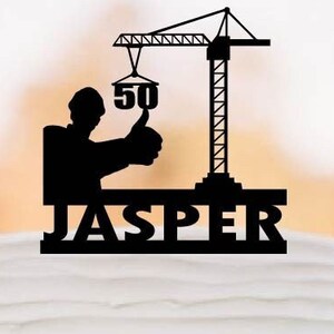 Custom birthday cake topper, High Crane worker cake decoration, Construction worker cake topper, Personalised cake topper , Crane operator