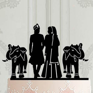 Indian Wedding Cake Topper Cake Topper With Elephants For Etsy