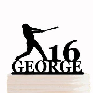 Baseball birthday cake topper, Baseballer cake topper, Sport cake topper, Personalised cake topper. Boys birthday Baseball party decor