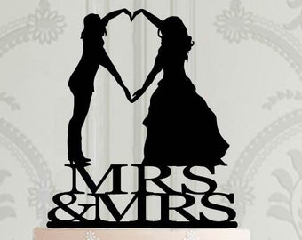 Wedding Cake Topper, Lesbian Weding , Cake Decoration, LGBT cake topper, Mrs Mrs Cake topper, Custom cake topper