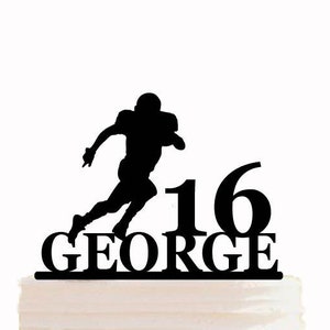 Football birthday cake topper, Footballer cake topper, Sport cake topper, Personalised cake topper. Boys birthday football party decor