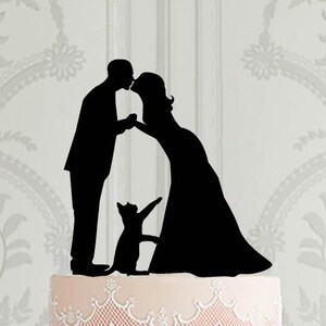 Wedding cake topper with cat, Cake Decoration, Wedding Party Decor