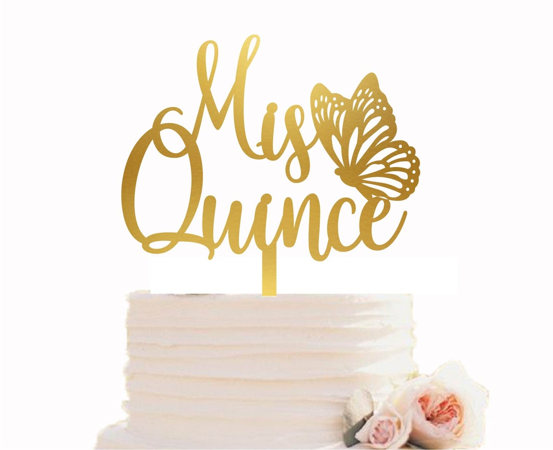 Quinceañera Cake Topper, Mis Quince Cake Topper, Butterfly Quince Años