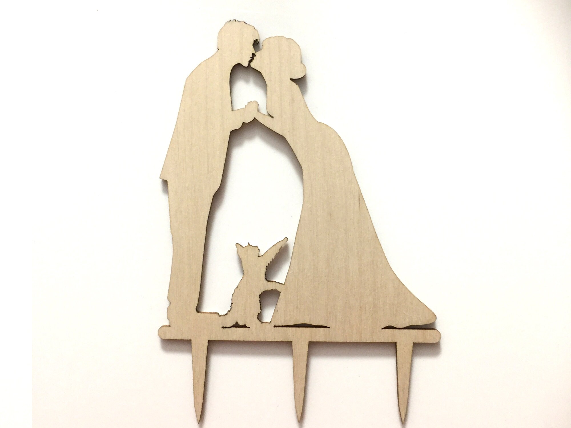 Silhouette Wedding Cake Topper , Bride and Groom High Five, Laser Cut ...