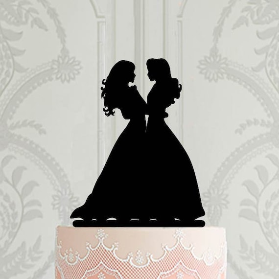 Lesbian Wedding Cake Topper Mrs And Mrs 2 Brides Cake Topper Etsy