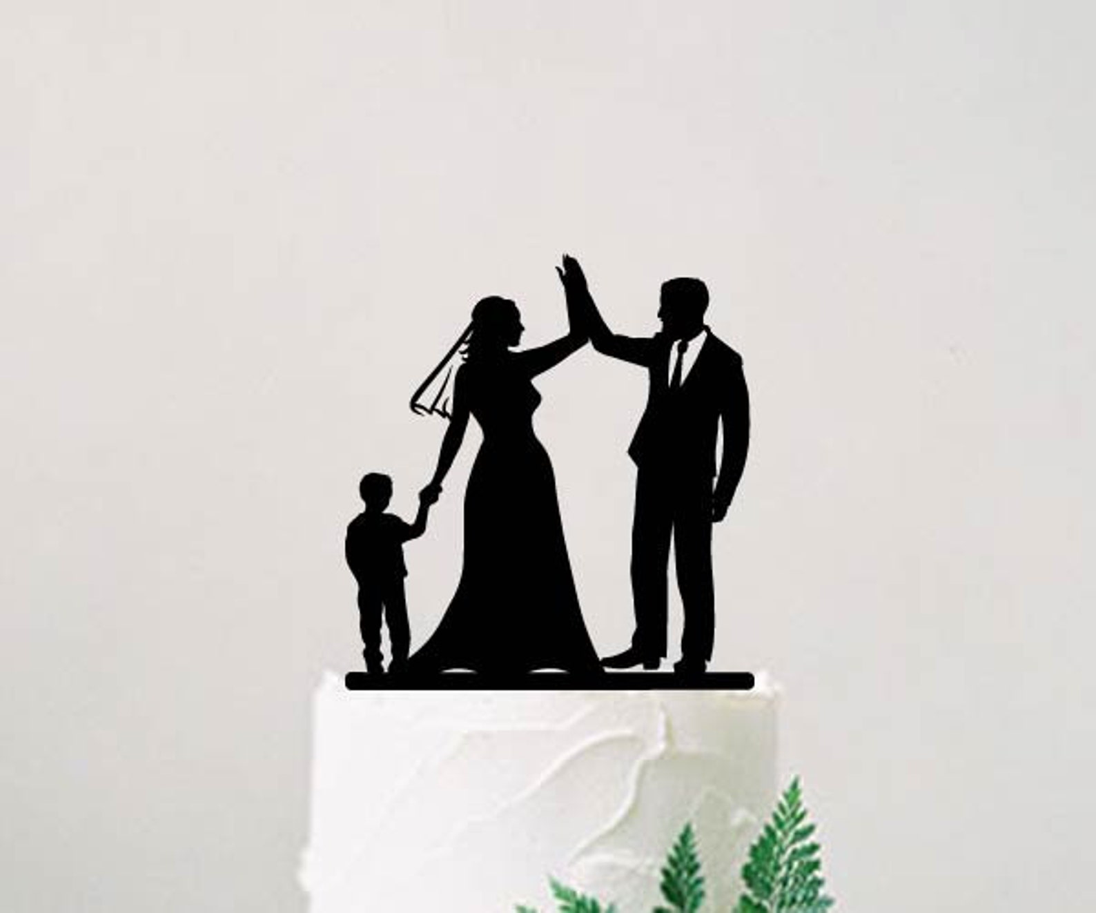 Family Wedding Cake Topper With Girl or Boy, Bride and Groom With Child ...
