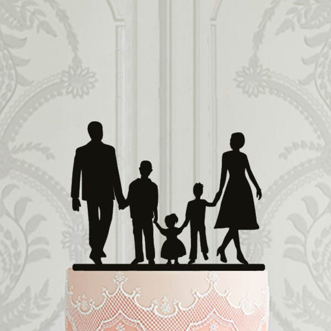 Wedding Cake Topper Family Cake Topper Bride Groom Cake Etsy