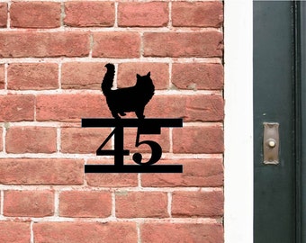 Modern House Numbers - Acrylic House Number with custom pet, Contemporary house number, Flat Number, House plaque, Door Number