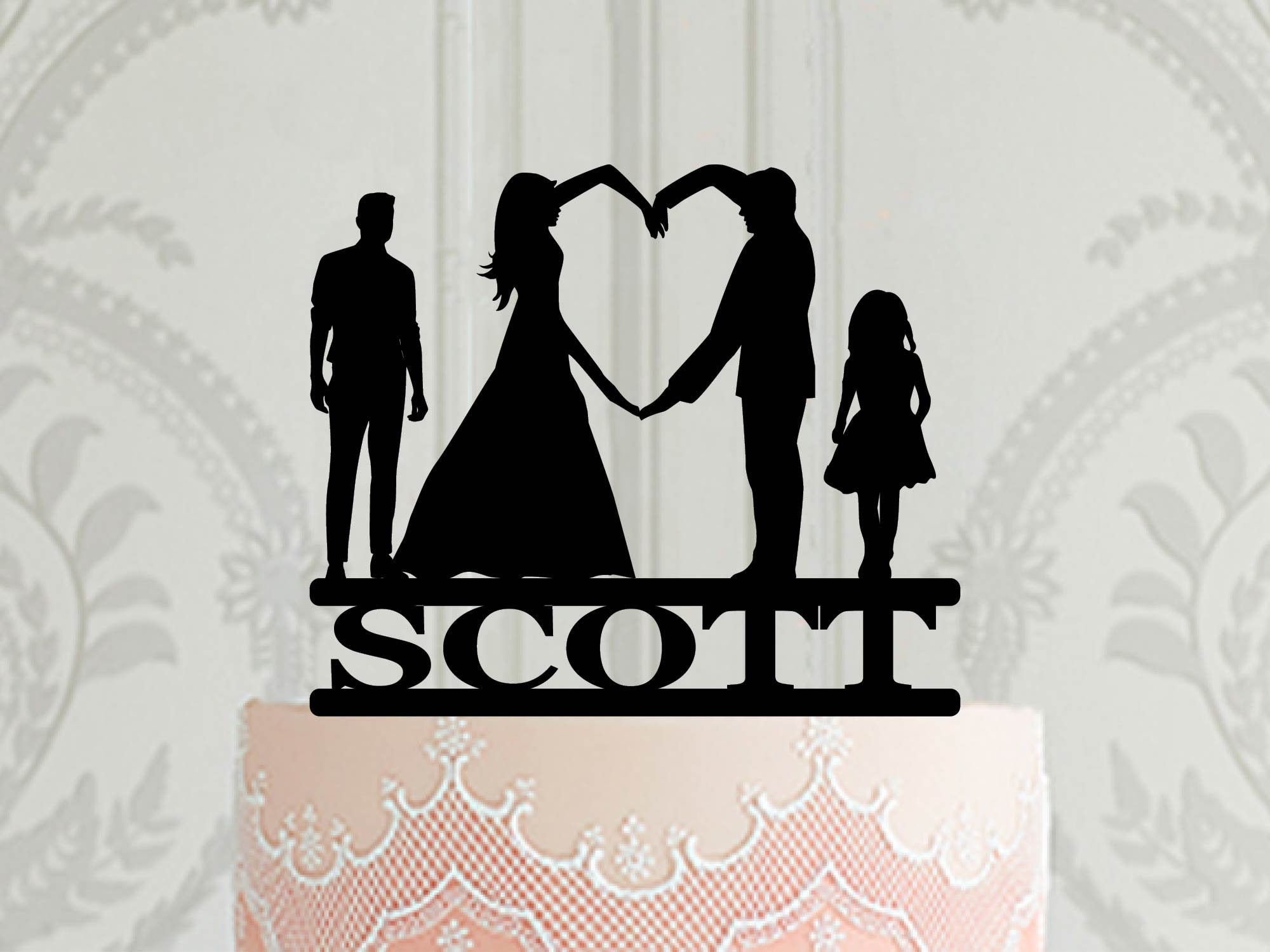 Fully Custom Family Wedding Cake Topper, Silhouette Topper With ...