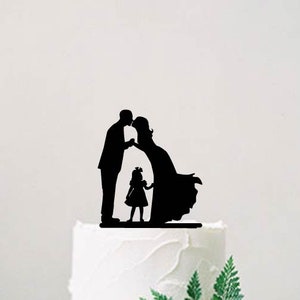 Family Wedding Cake Topper Bride and Groom With Child Cake - Etsy