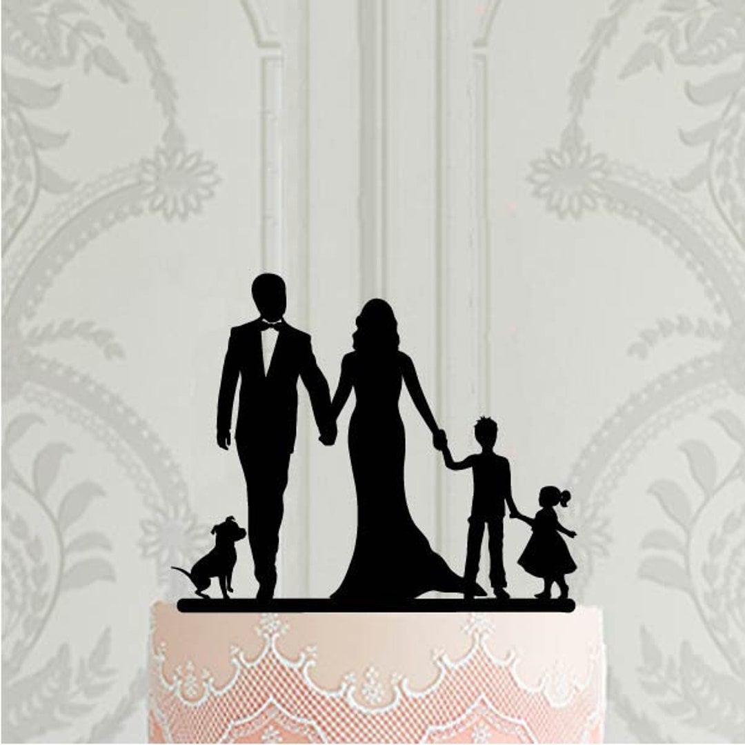 Family Wedding Cake Topper With Child Bride and Groom With - Etsy