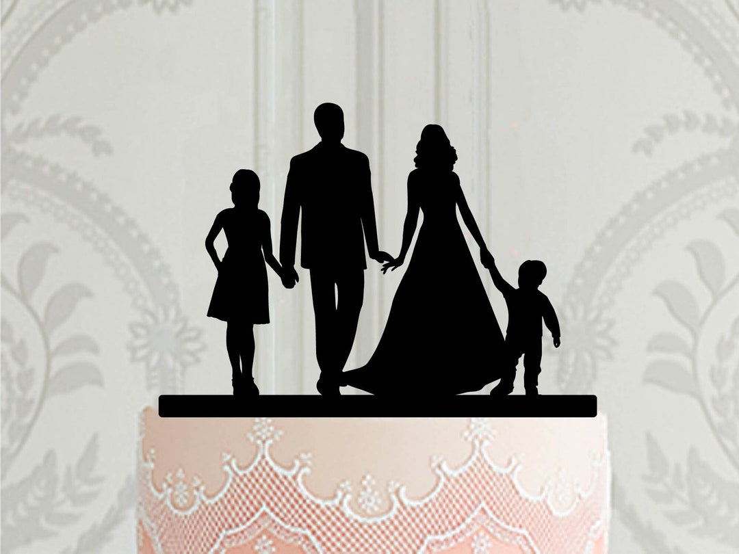 Family Wedding Cake Topper, Bride and Groom Girl Boy N Cake Topper ...
