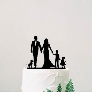 Family Wedding Cake Topper With Child Bride and Groom With - Etsy