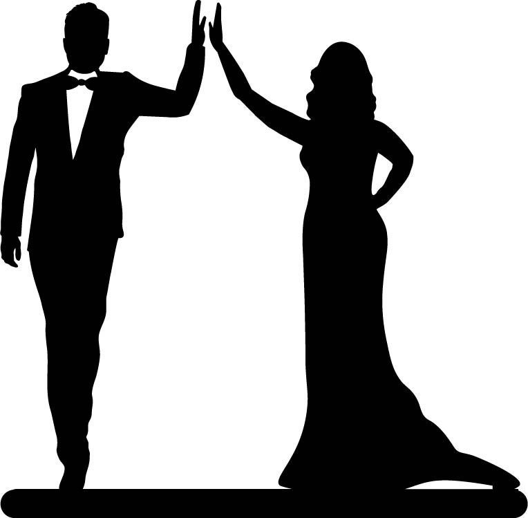Wedding Cake Topper Bride and Groom Silhouette Cake Decor - Etsy