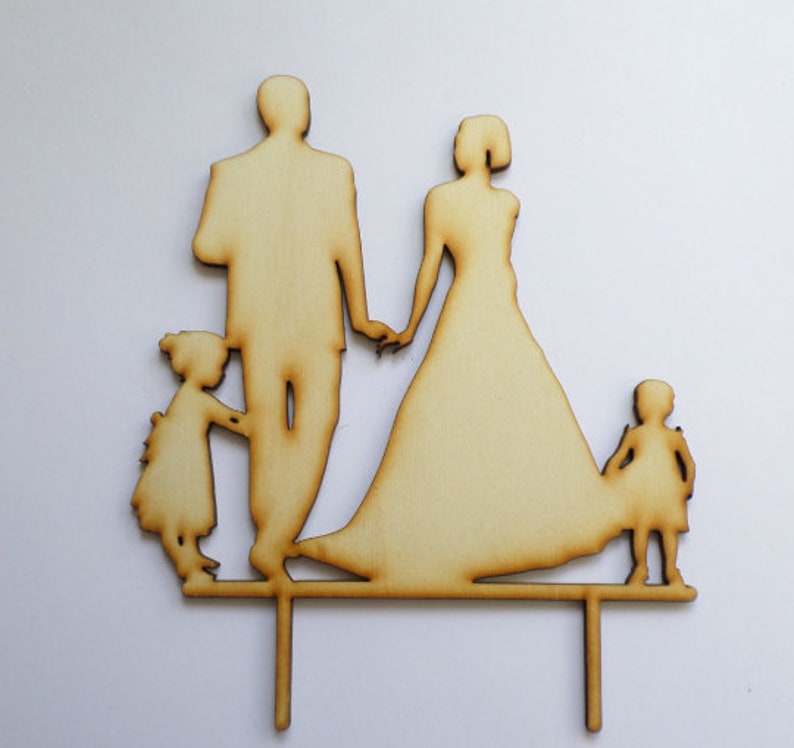 Custom silhouette wedding cake topper with pets, Curvy bride groom in suit cake topper for wedding, Customised cat or dog cake decoration image 6