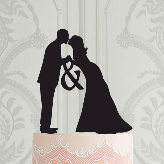 Wedding Cake Topper Bride And Groom Silhouette Custom Cake Etsy
