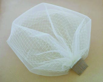 Wedding Birdcage Veil , Vintage veil fascinator