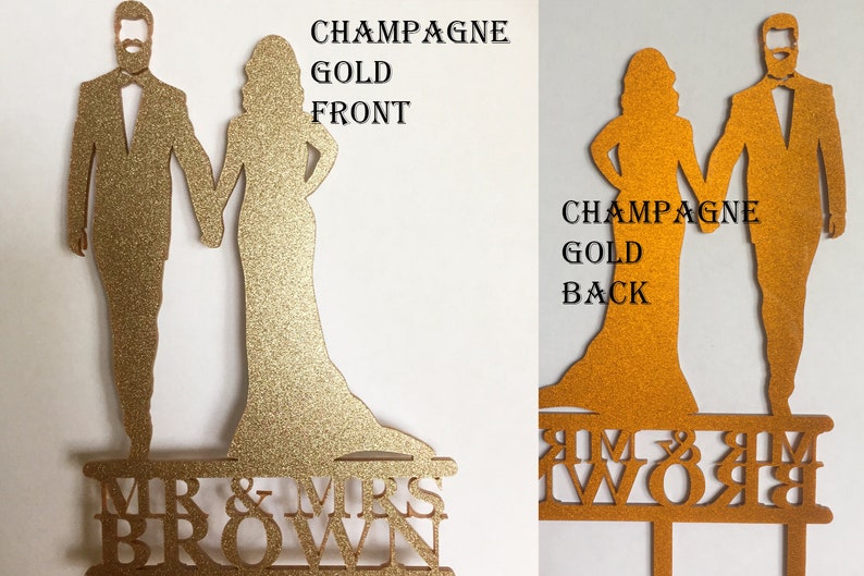 Silhouette Wedding Cake Topper , Bride and Groom High Five, Laser Cut ...