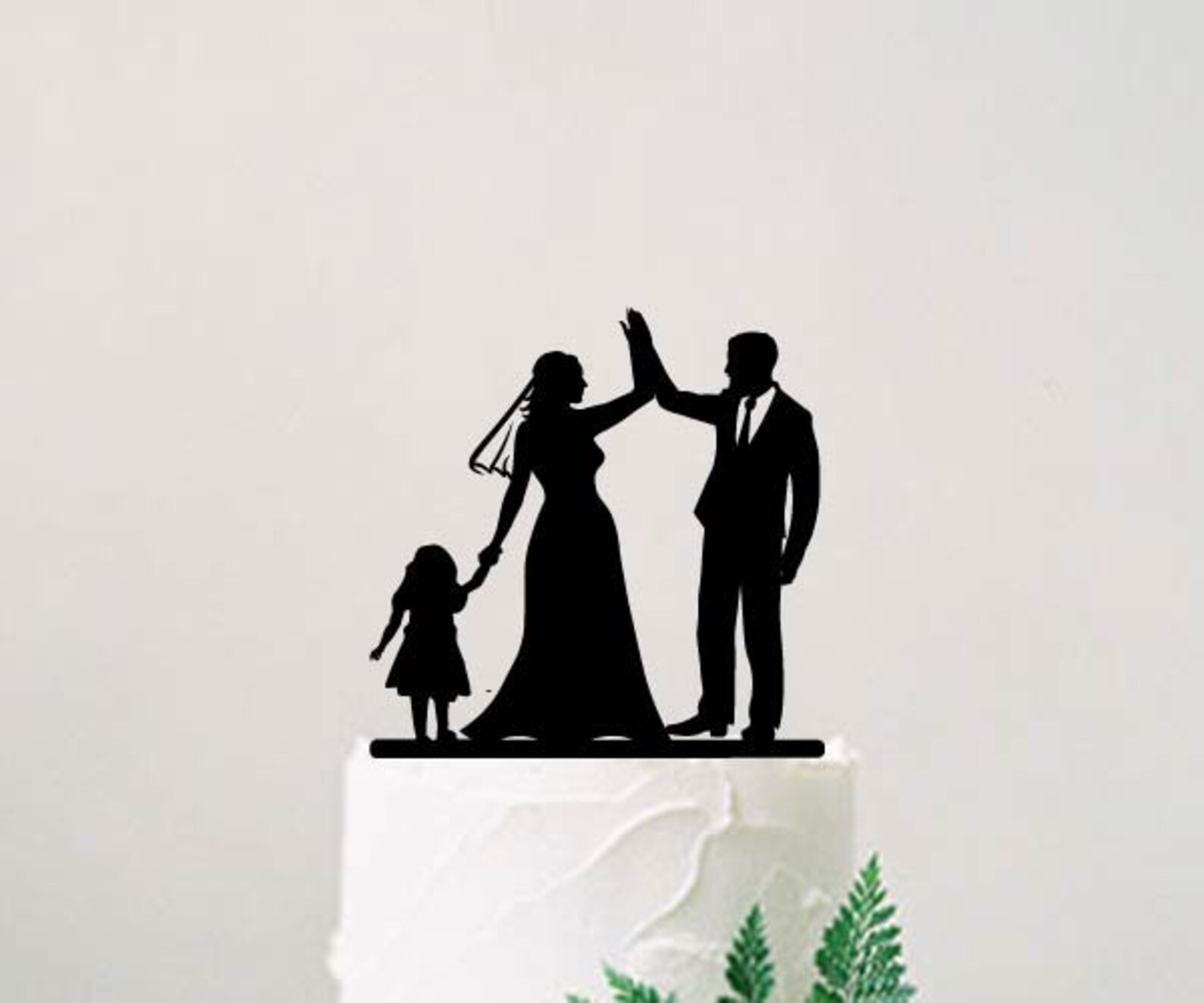 Family Wedding Cake Topper With Girl or Boy, Bride and Groom With Child ...