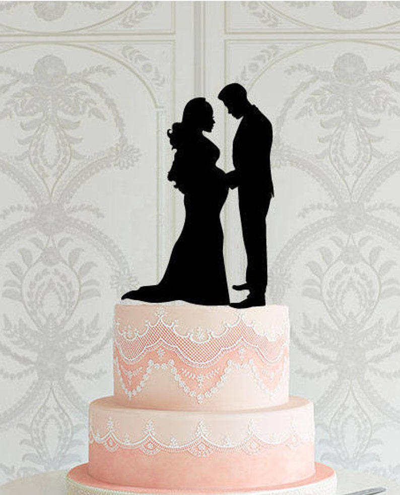 Wedding Cake Topper Pregnant Bride Cake Topper Wedding Cake Etsy