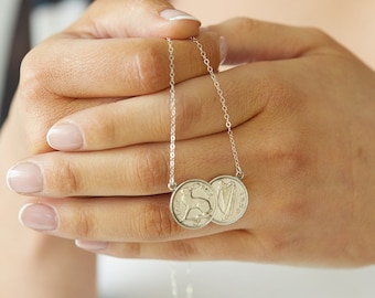 Irish Threepence Double Necklace Silver Irish Necklace Silver