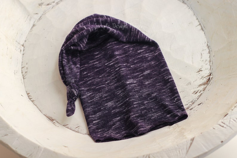 Newborn Girl Props Dark Purple Baby Hat Baby Girl Sleepy Hat Stretchy Newborn Cap Purple Newborn Cap Purple Newborn Hat Knot Hat